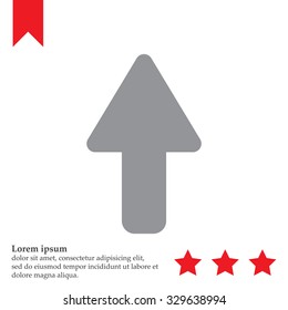 Direction arrow up icon isolated