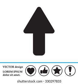 Direction arrow up icon isolated