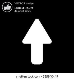 Direction arrow up icon isolated