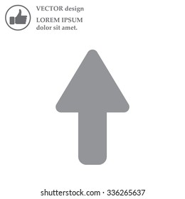 Direction arrow up icon isolated