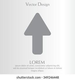 Direction arrow up icon isolated
