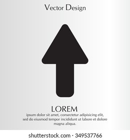 Direction arrow up icon isolated