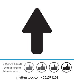 Direction arrow up icon isolated