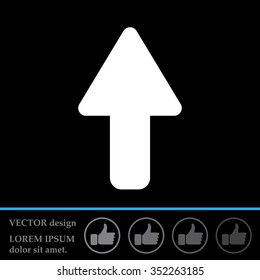 Direction arrow up icon isolated