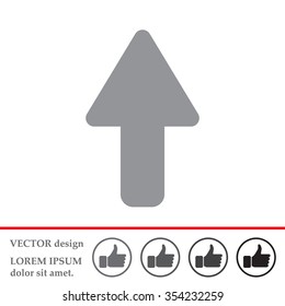 Direction arrow up icon isolated