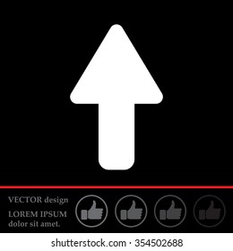 Direction arrow up icon isolated