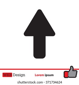 Direction arrow up icon isolated