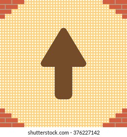 Direction arrow up icon isolated