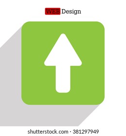 Direction arrow up icon isolated