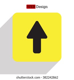 Direction arrow up icon isolated