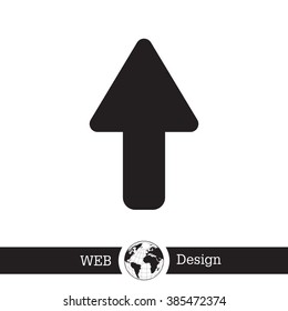 Direction arrow up icon isolated