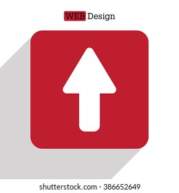 Direction arrow up icon isolated