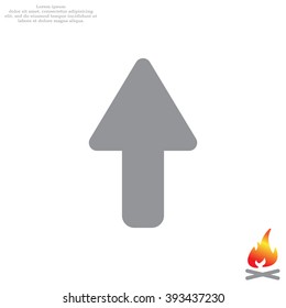 Direction arrow up icon isolated