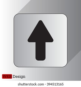 Direction arrow up icon isolated