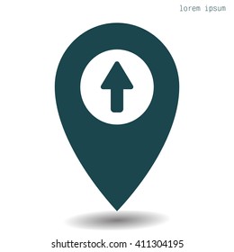 Direction arrow up icon isolated
