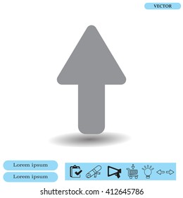 Direction arrow up icon isolated