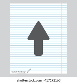 Direction arrow up icon isolated