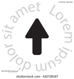 Direction arrow up icon isolated