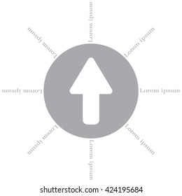 Direction arrow up icon isolated