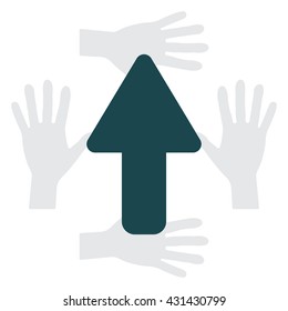 Direction arrow up icon isolated