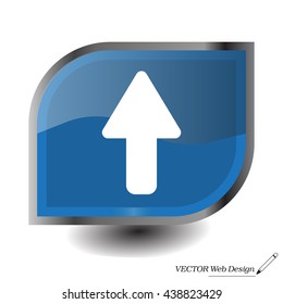 Direction arrow up icon isolated