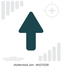 Direction arrow up icon isolated