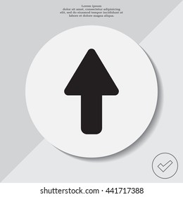 Direction arrow up icon isolated