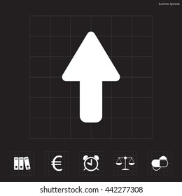 Direction arrow up icon isolated