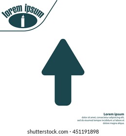 Direction arrow up icon isolated