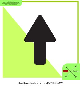 Direction arrow up icon isolated