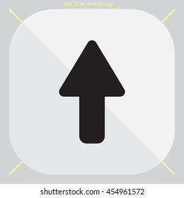 Direction arrow up icon isolated