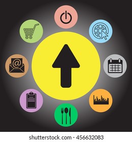 Direction arrow up icon isolated