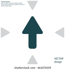 Direction arrow up icon isolated