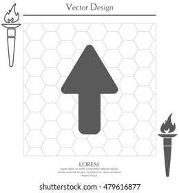 Direction arrow up icon isolated