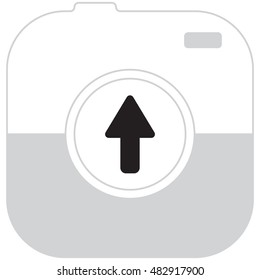 Direction arrow up icon isolated