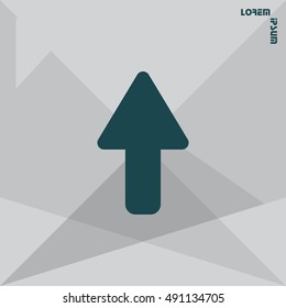 Direction arrow up icon isolated