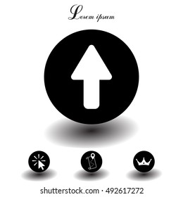 Direction arrow up icon isolated