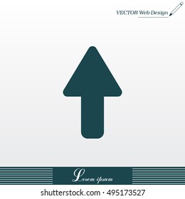 Direction arrow up icon isolated