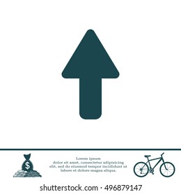 Direction arrow up icon isolated