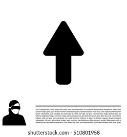 Direction arrow up icon isolated