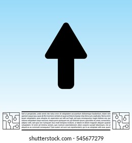 Direction arrow up icon isolated
