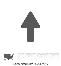 Direction arrow up icon isolated