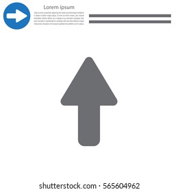 Direction arrow up icon isolated
