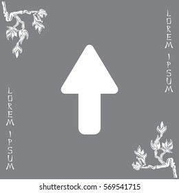 Direction arrow up icon isolated