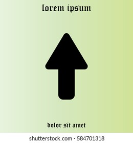 Direction arrow up icon isolated