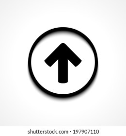 Direction arrow up icon isolated in flat style