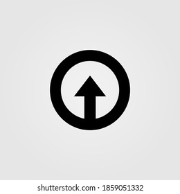 Icono de flecha de dirección hacia arriba aislado en fondo blanco. Símbolo de flecha hacia arriba.