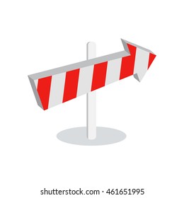 Direction arrow icon isolated on white background. New level at something. Going in the following stage at achieving something new. Choosing the right way. Moving forward. Vector illustration