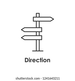 direction, arrow icon with name