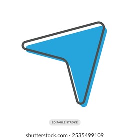 Direction arrow icon, navigation color symbol on white background - vector illustration